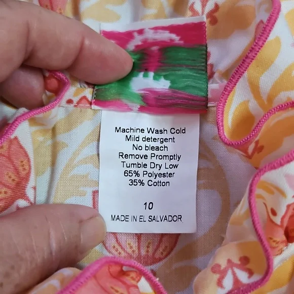 Shrimp And Grits Kids Orange Ruffle Long Sleeve Dress Size 10 - Picture 3 of 5